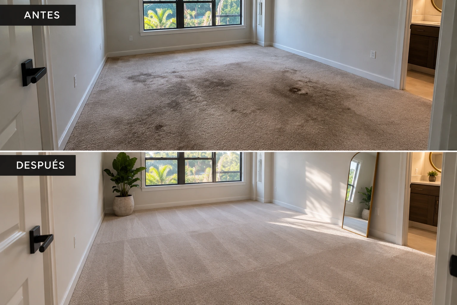 Antes y después: limpieza profunda de alfombra
